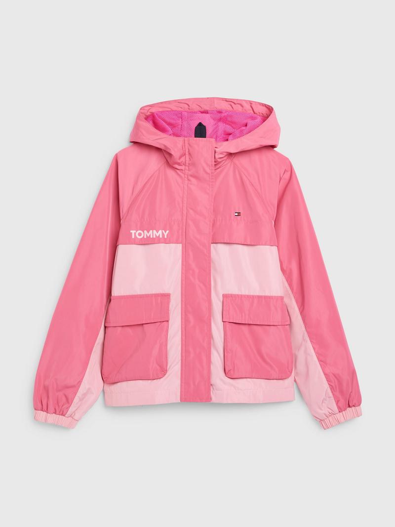 Lány Tommy Hilfiger Two-Tone Windbreaker Kabát Rózsaszín | HU 1804TCE